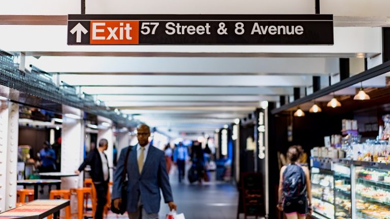 Ceiling Sign - Exit 57 Street & 8 Avenue