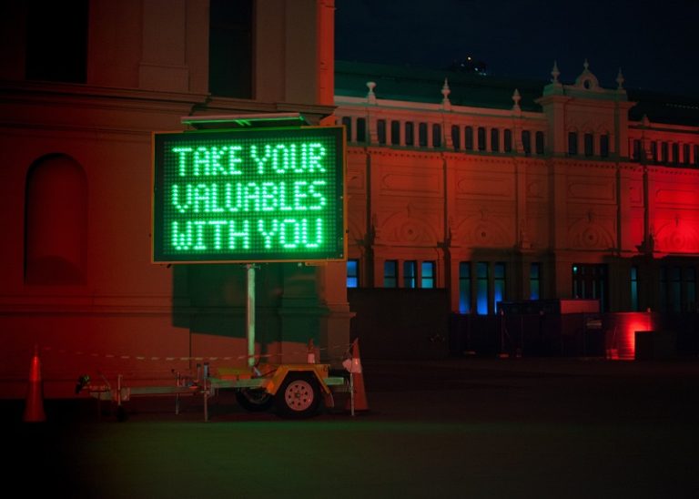 Electric Sign- Take Your Valuables With You