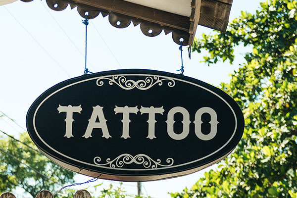 Hanging Outdoor Sign - Tattoo