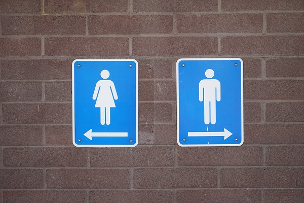 Male Female Directional Bathroom Sign