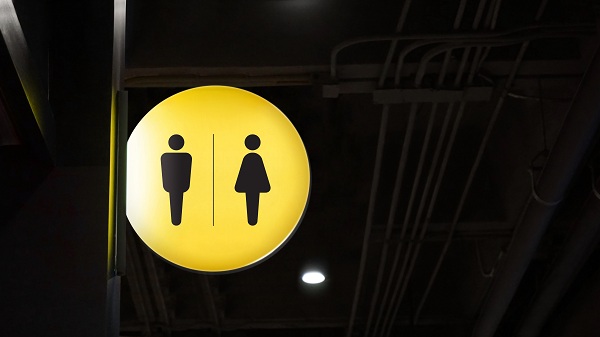Male Female Hanging Restroom Sign