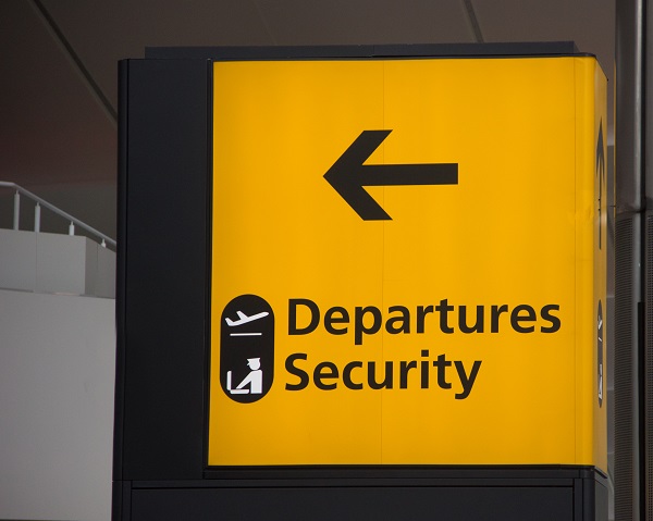 Wayfinding Departures Security Sign