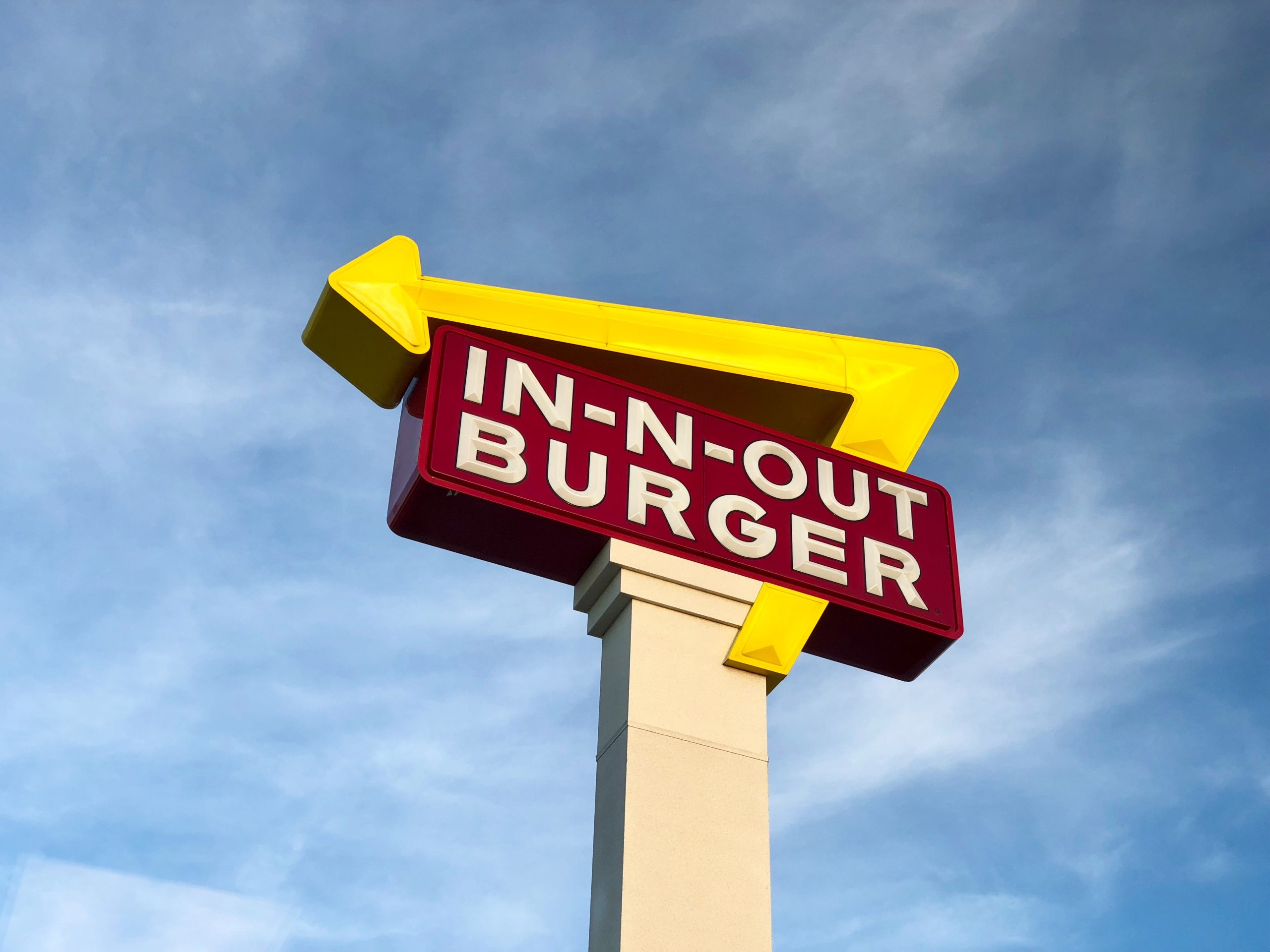 In-Out Burger Single Pole Pylon Sign
