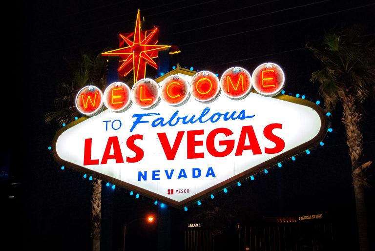Lighted restaurant sign of Las Vegas