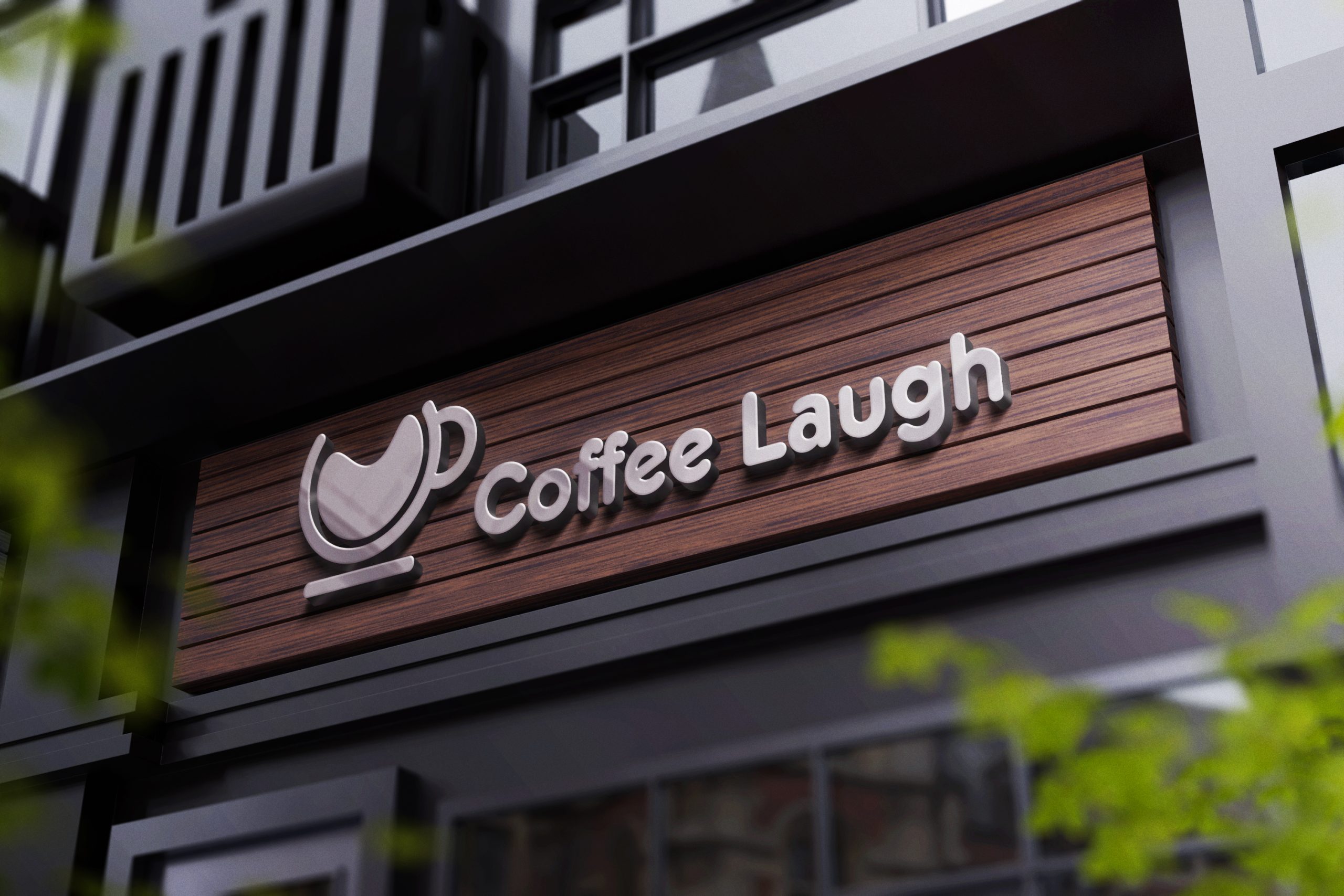 Coffee Laugh Storefront Sign