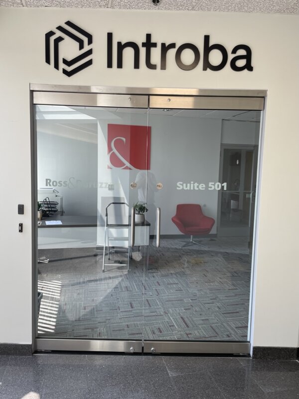 Custom indoor signage manufactured by Introba business